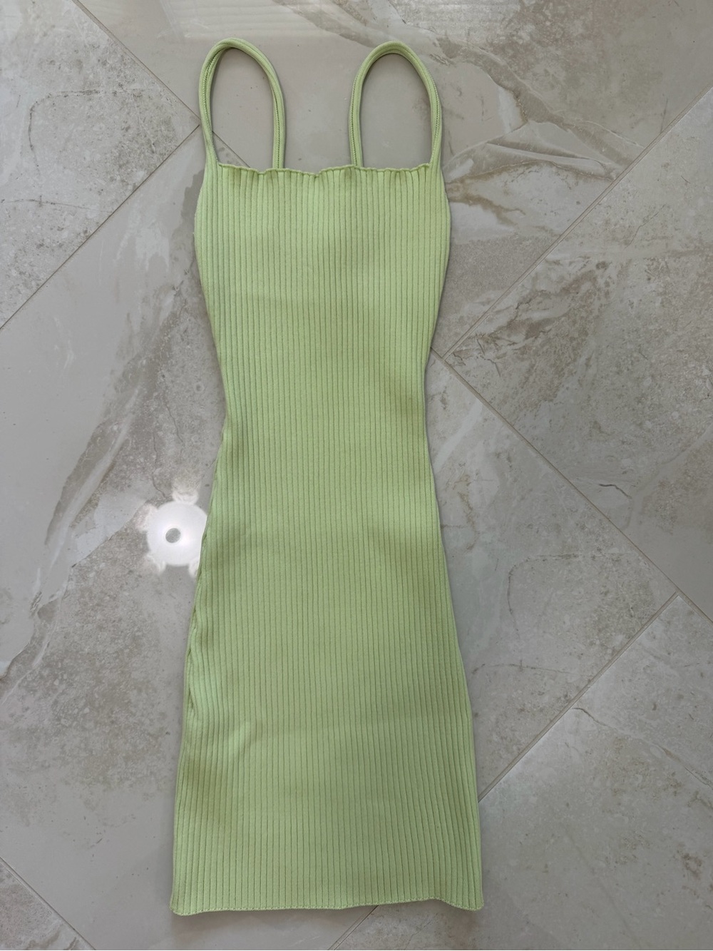 Zara Ribbed Mini Dress Green